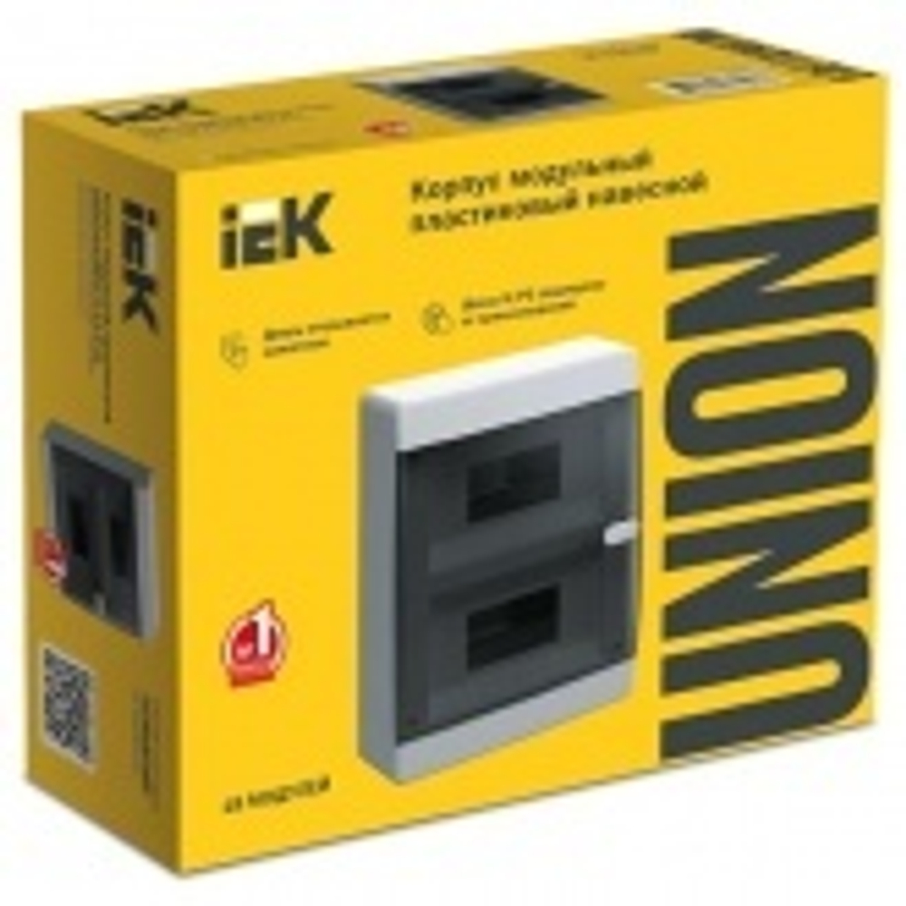 Щит накладной UNION Compact ЩРН-П-18 (2х9)м прозрачная дверь IP41 IEK UIC-KP12-N-18-41-K01