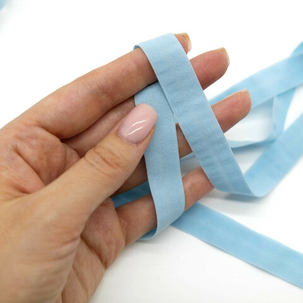 Бейка эластичная отделочная ГОЛУБОЙ, 15мм