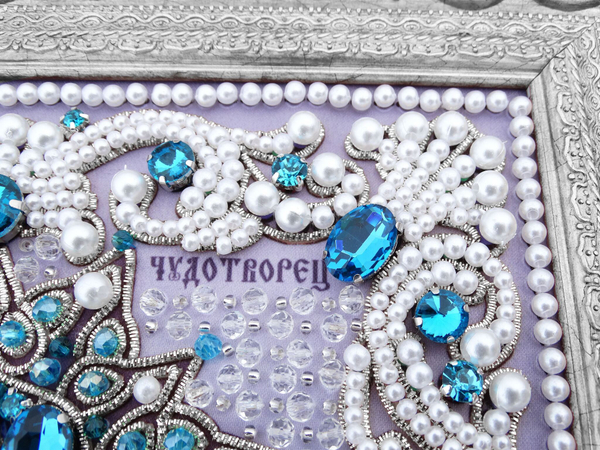 ЖС-9-СГ Набор для вышивания хрустальными камнями Николай Чудотворец (голубой)