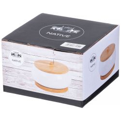 БАНКА С ДЕРЕВ. КРЫШКОЙ LEFARD "NATIVE" 11,5*8 СМ НА ДЕРЕВ. ПОДСТАВКЕ (КОР=36ШТ.)