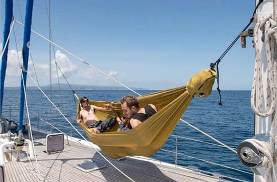 Огромный гамак (5х3м.) Ticket to the Moon Honey Moon Hammock Orange/Dark Grey