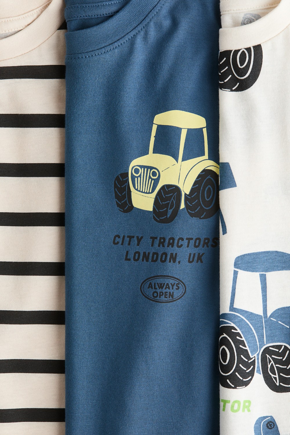 H&M Набор из 3 футболок с принтом, синий