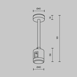 Крепление потолочное Short 138мм с прямым коннектором питания Maytoni FLARITY TRA156C-IPCL1-PT