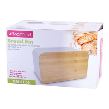 Хлебница Kamille KM 1116 бамбук, нержавеющая сталь