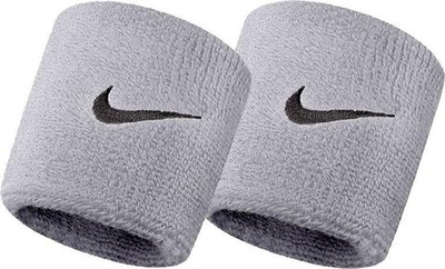 Напульсник теннисный Nike Swoosh Wristbands - matte silver/black