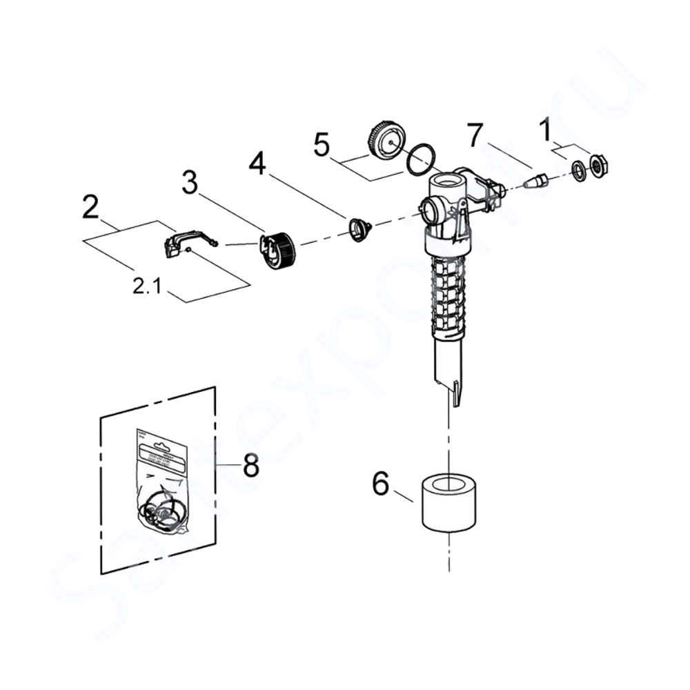 Заливная арматура для инсталляции Grohe 37095000(43537000)