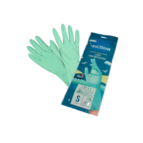 Перчатка латекс S с х/б напылением Чистюля легк/12