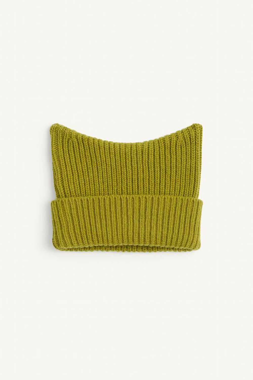 ZARA ВЯЗАНАЯ ШАПКА, ОЛИВКОВО-ЗЕЛЕНЫЙ