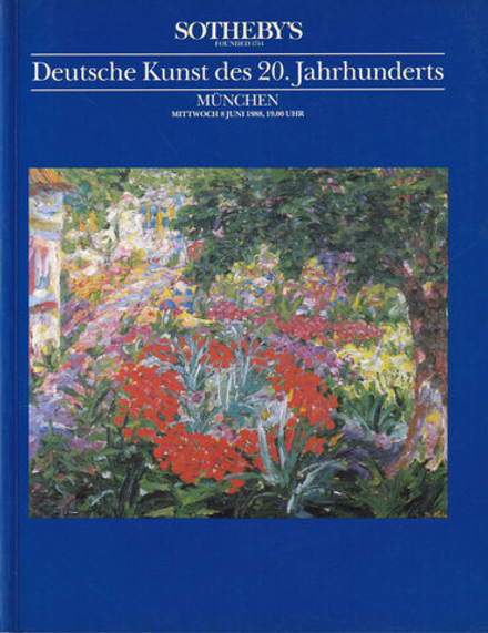Sotheby's, Мюнхен, Немецкое искусство ХХ века от 8 июня 1988 года