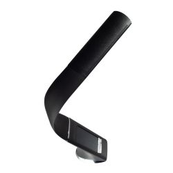 TLD-542 Black-LED-300Lm-5000K-Dimmer Светильник настольный c часами. календарем. термометром. 5W. Сенсорный выключатель. Черный стилизован под кожу. TM Uniel.