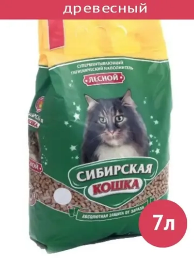 Древесный наполнитель для кошек Лесной 7л