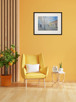 Картина авторская акварельная в паспарту 40х50 см на стену для интерьера "Школьная улица. Москва"