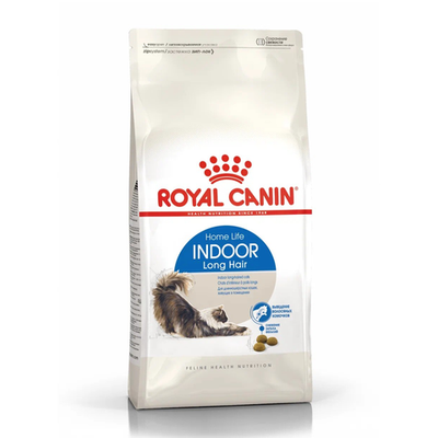 Сухой корм Royal Canin Indoor Long Hair для взрослых длинношерстных кошек, живущих в помещении