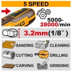 Гравер аккумуляторный INGCO CMGLI0801 8 В