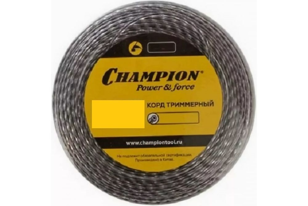 Корд триммер (леска) 3,0мм, 50м Champion витой треугольник