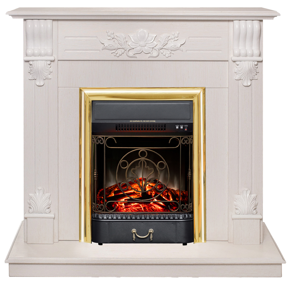 Каминокомплект Real Flame Ottawa WT с очагом Majestic Lux Brass