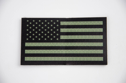 Шеврон Флаг США светоотражающий lasercut 5х9 см. Койот левый