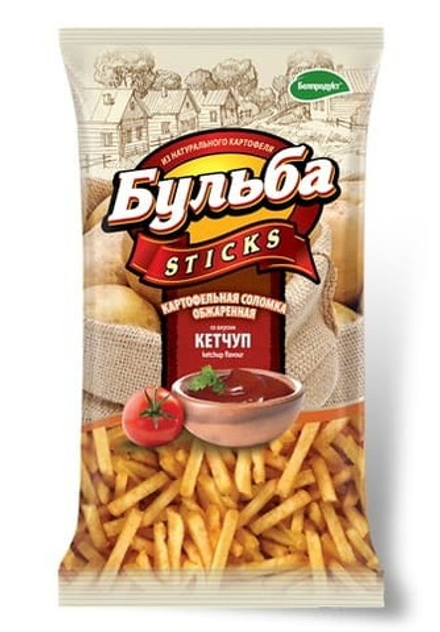 Соломка картофельная "Бульба стикс" 75г. Кетчуп Белпродукт