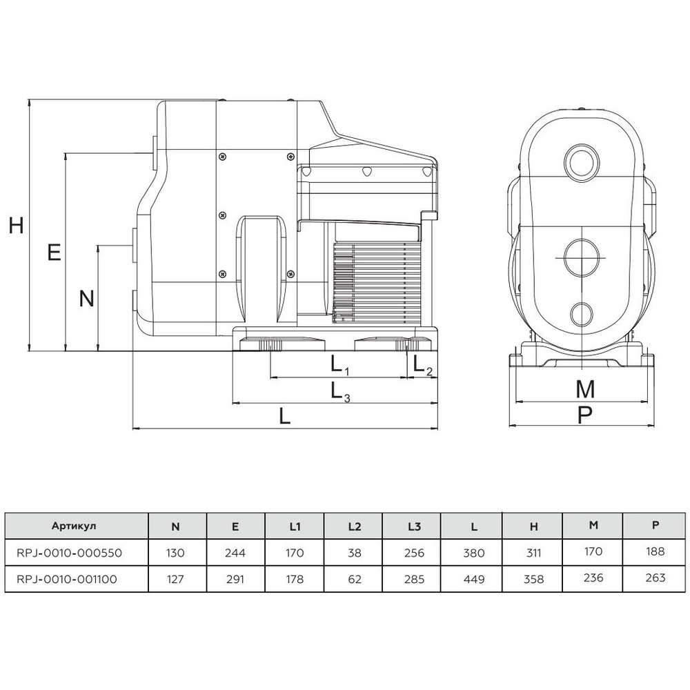 Установка водоснабжения HYDROLIFT 550 Вт ROMMER (RPJ-0010-000550)