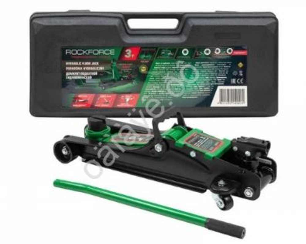Домкрат гидравлический подкатной  3,0т h= 85-380мм RockFORCE в кейсе та820050рф