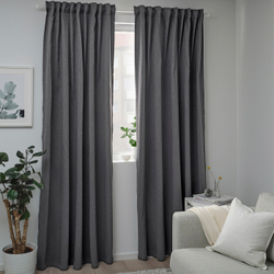 IKEA BLÅHUVA  (ИКЕА БЛÅХУВА)  -  Шторы блэкаут, пара, темно-серый, 145x300 см