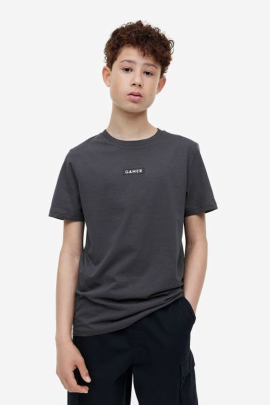 H&M Хлопковая футболка, серый