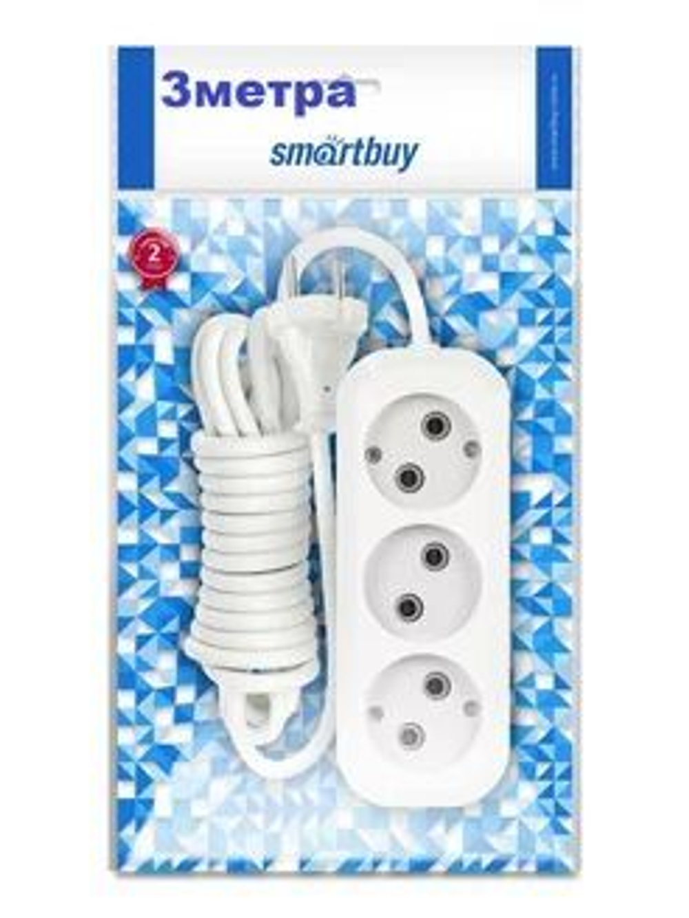 Удлинитель 3 гнезда 3 метра16А/3,5 кВт с заземлением ПВС 3x1,0 SBE 16-3-03-Z