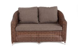 "Кон Панна" диван из искусственного ротанга двухместный, цвет коричневый