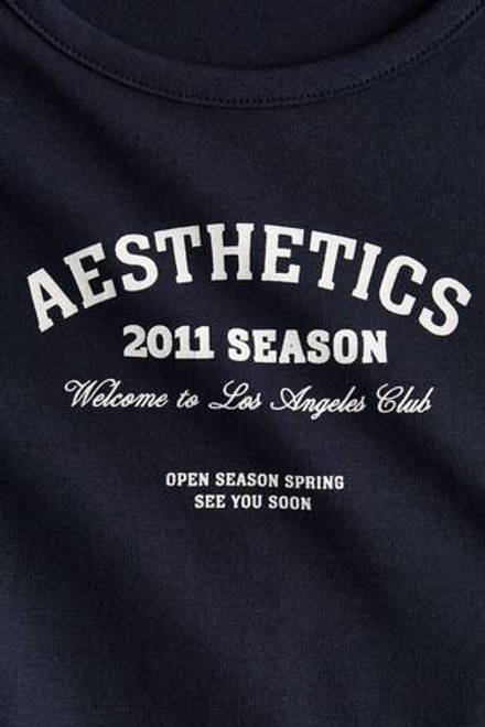 H&M Лонгслив с длинным рукавом, темно-синий