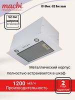 Вытяжка кухонная MACBI B-BOX-52 (WHITE) белый металл, 1200 м3/ч