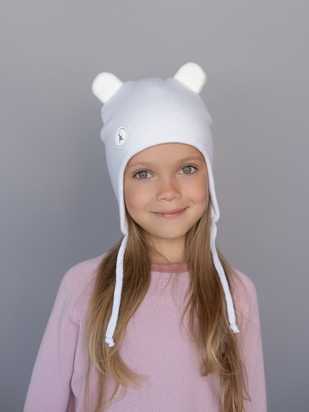 Шапка весенняя/осенняя вязаная ЛОРА (Молоко)