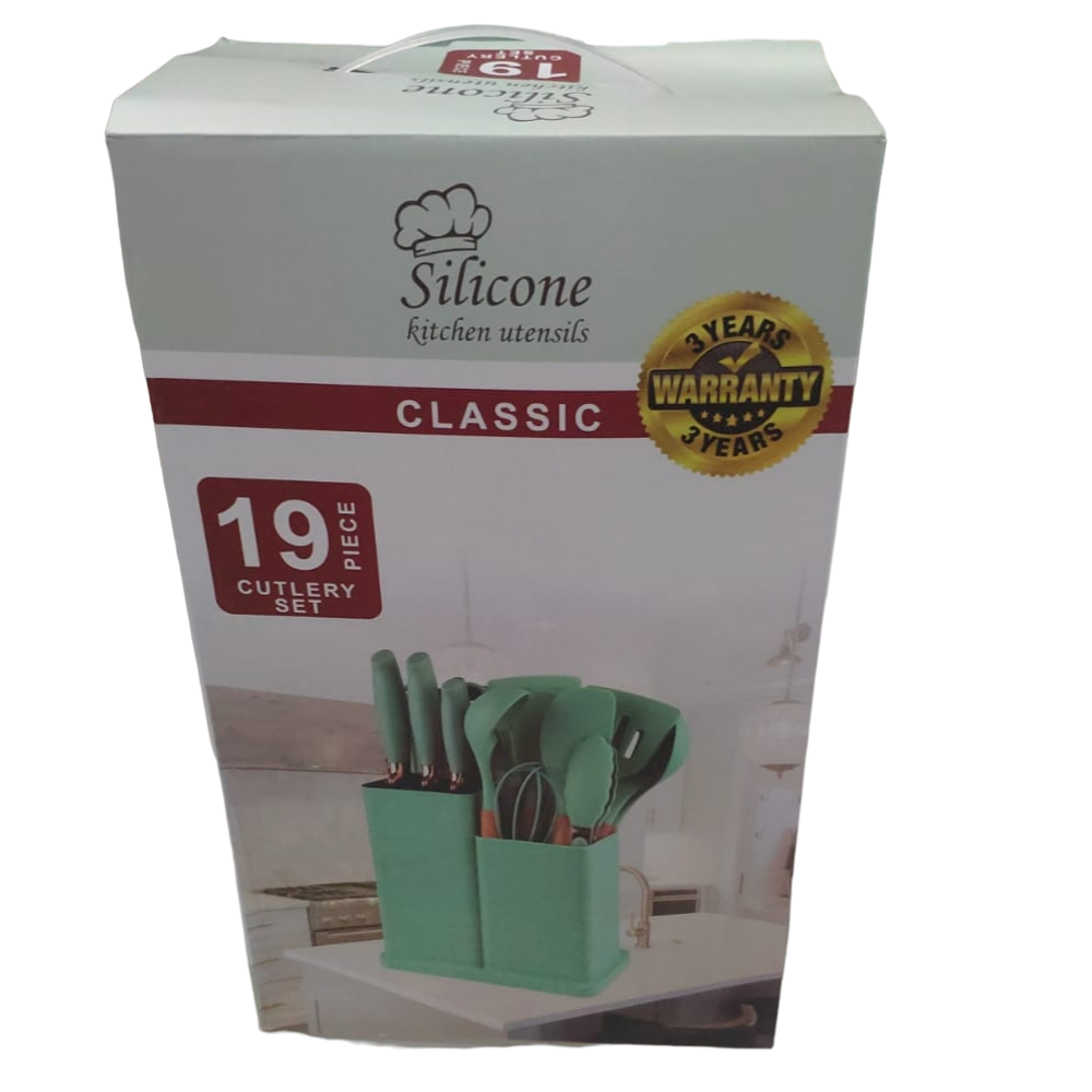 Набор кухонных принадлежностей + с разделочной доской "Silicone Kitchen Utensils / Classic" 19предметов