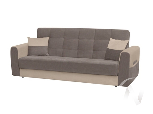 Диван прямой НЕО-39 (БД) посадка Карат 5 (серый) компаньон Карат 2 (молочный)