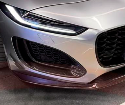 Карбоновая губа переднего бампера в заводском стиле для Jaguar F-Type 2013-2020 Ягуар