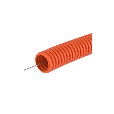 7192025 труба ПНД легкая гофр. 20мм. с протяжкой 25м. оранж. DKC