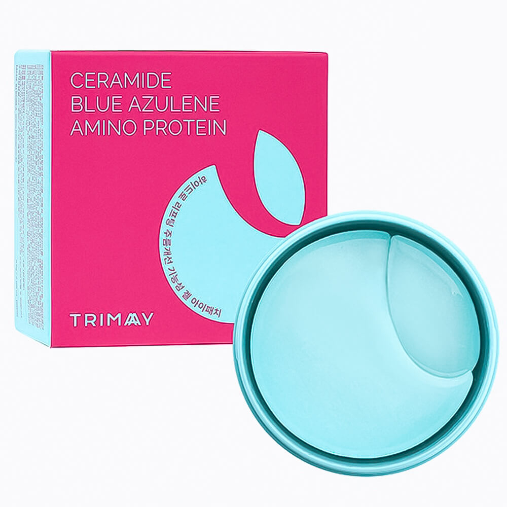 Успокаивающие патчи для век с азуленом и церамидами Trimay Hydro Lifting Gel Eye Patch (30 шт. больших + 30 шт. лепестков)