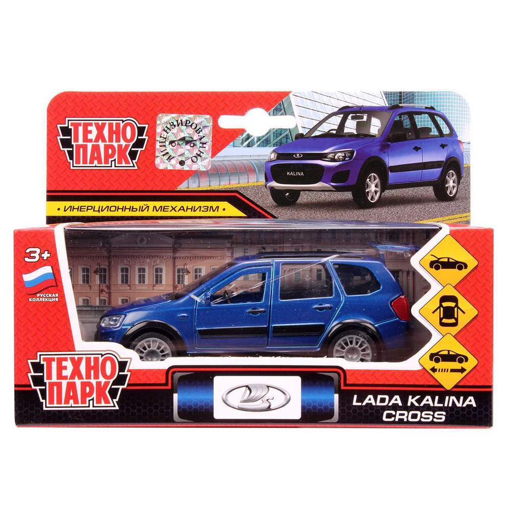 Модель ин. мет. "Lada Kalina Cross" 12см, открыв. двери,багаж, синий,коробка SB-16-46-N(BU)-W(Технопарк)