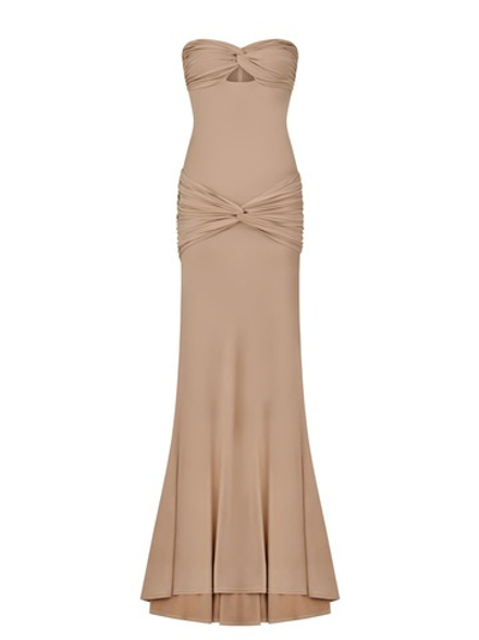 Платье "Naomi" из ткани масло, бежевый