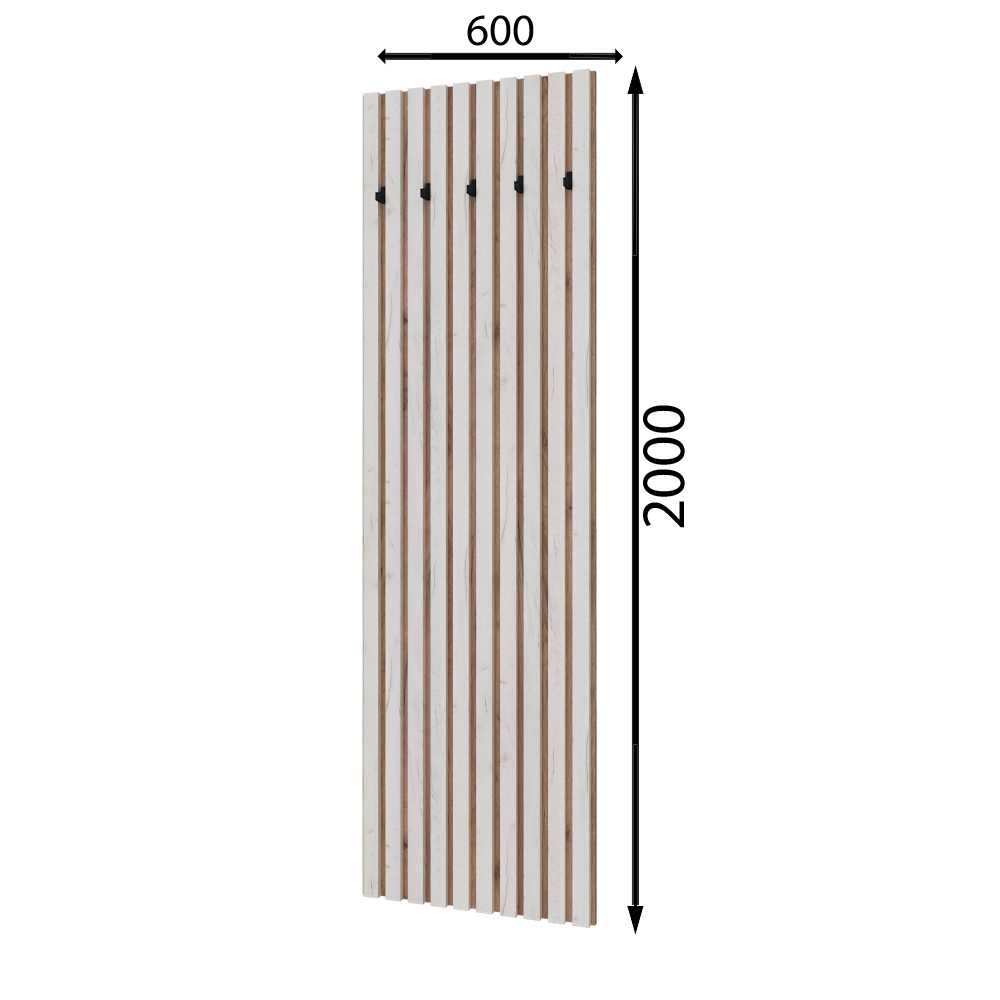 Вешалка Кано 600 КПВ-2, Дуб крафт табачный, Дуб крафт белый