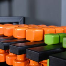 Гантель в виниловой оболочке, шестигранник PROFI-FIT 2 кг, оранжевая