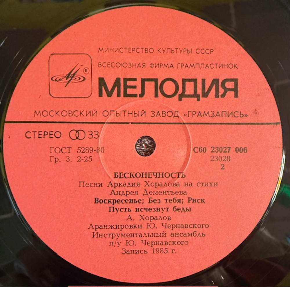 Виниловая пластинка Аркадий Хоралов - Бесконечность (Мелодия) LP