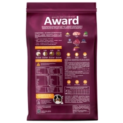 Award сухой корм для взрослых собак всех пород, с говядиной, курицей, брокколи и черникой - 2 кг