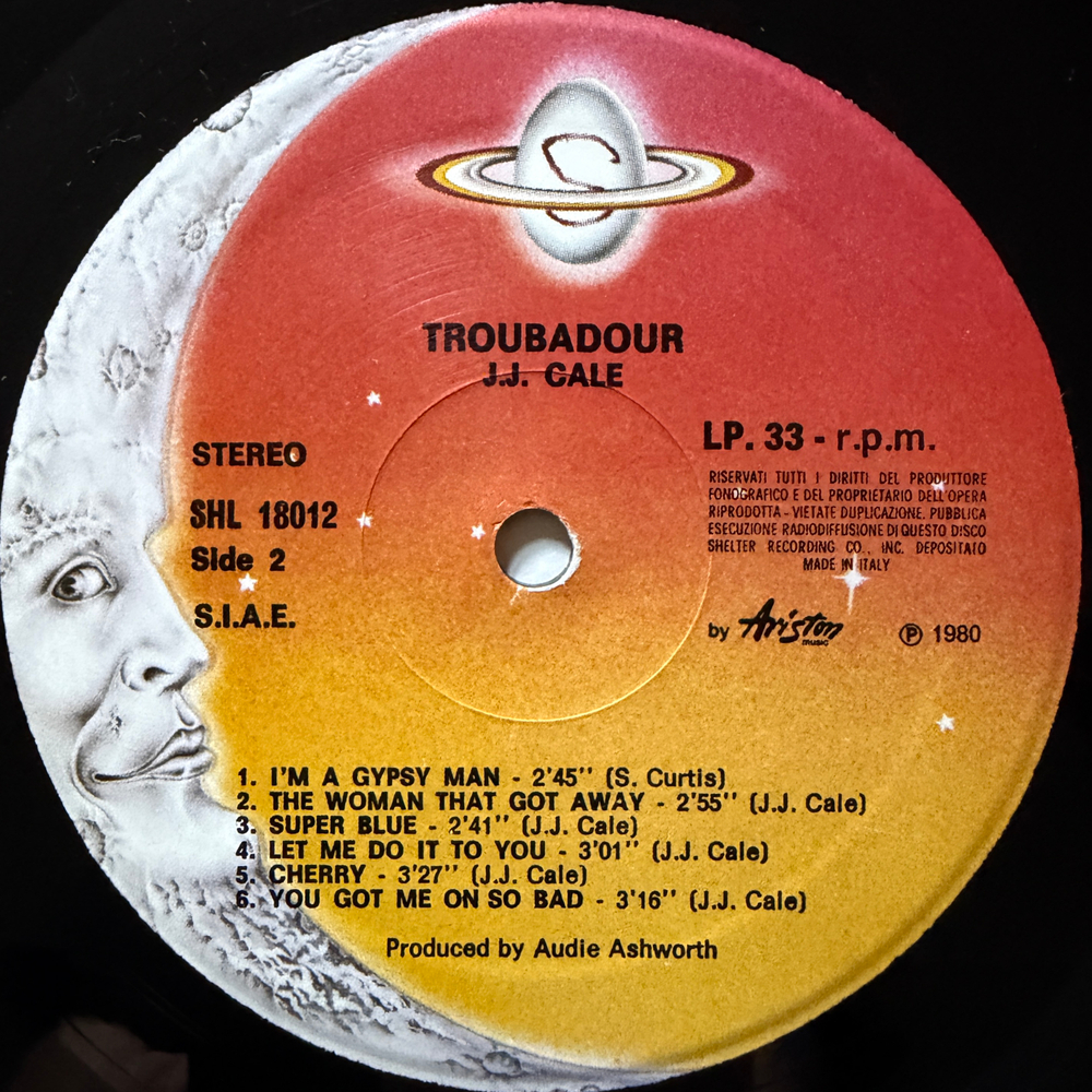 J.J. Cale ‎– Troubadour (Италия 1980г.) Т