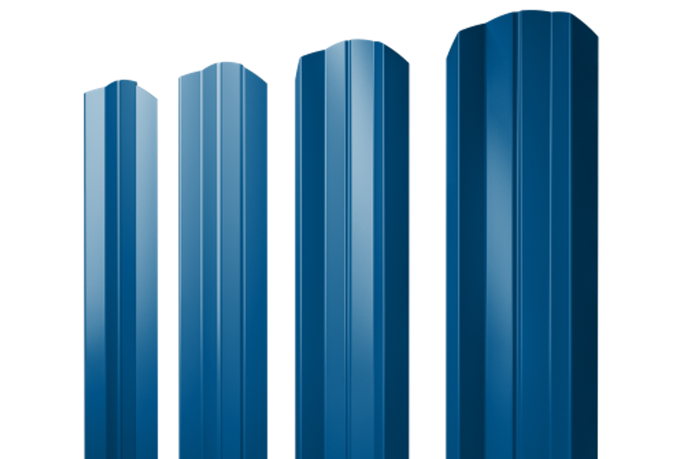 Штакетник М-образный А фигурный 0,5 PE RAL 5005 сигнальный синий