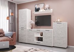 Гостиная 26 "Асти" (белый/камень светлый)