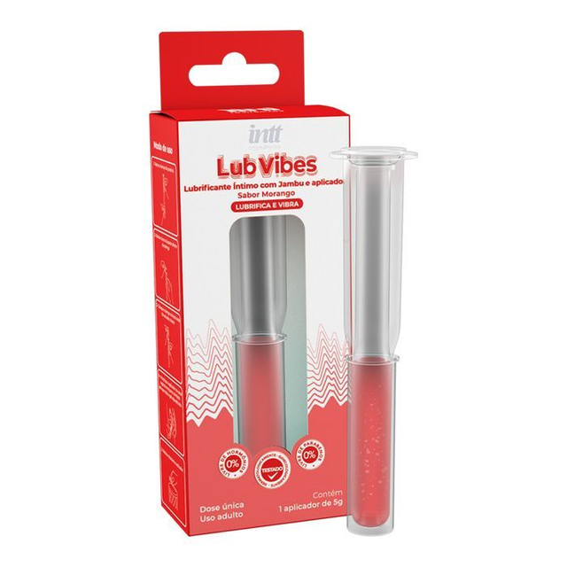 Интимная смазка на водной основе Lub Vibes со вкусом клубники и эффектом вибрации