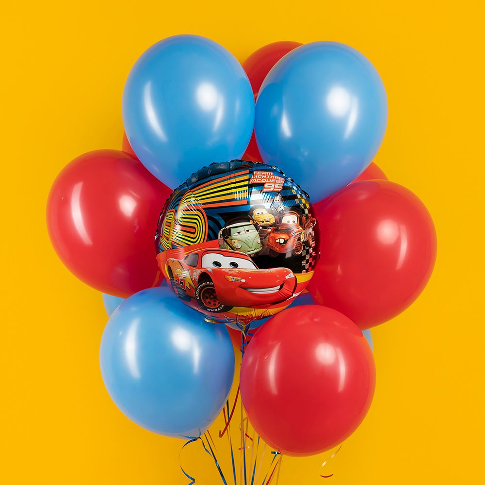 Шар (18''/46 см) Круг, Гоночные машинки, 1 шт. в уп.