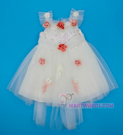 платье открытие плечи Красные цветы 3924