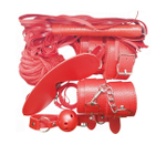 Секс-набор для бондажа Onjoy BDSM Starter Kit красный (7 предметов) (Цвет: красный)