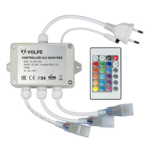 Контроллер для светодиодных RGB лент 220В Volpe ULC-Q444 RGB White UL-00002275